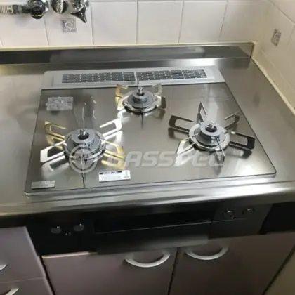 施工後のビルトインガスコンロ（ノーリツ N3WU3PWASKSTESC）