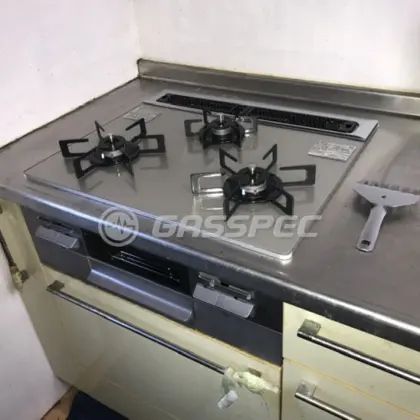 施工後のビルトインガスコンロ（ノーリツ N3WV6RWTP2SI）