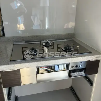 施工後のビルトインガスコンロ（ノーリツ N3S15PWASKSTESC）