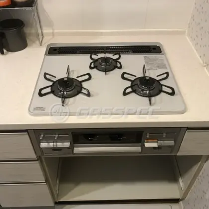 施工後のビルトインガスコンロ（パロマ PD-509WS-60CV）