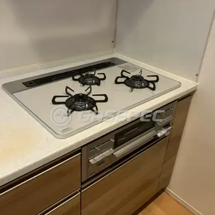 施工後のビルトインガスコンロ（パロマ PD-509WS-75CV）