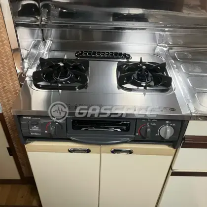 施工後のビルトインガスコンロ（リンナイ URG-655TS2A-R）