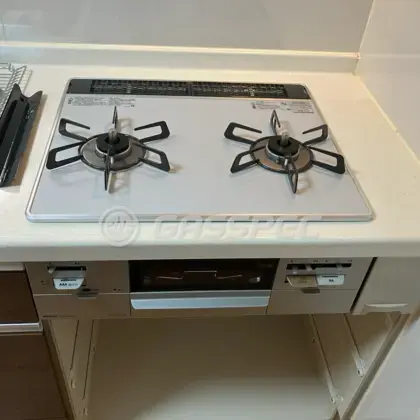 施工後のビルトインガスコンロ（リンナイ RHS21W28P12TGAVL）