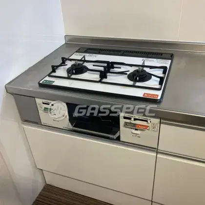 施工後のビルトインガスコンロ（リンナイ RHS21W40P38YGWW）