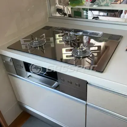 施工後のビルトインガスコンロ（リンナイ RHS72W39M13RSTW）