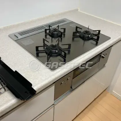 施工後のビルトインガスコンロ（ノーリツ N3WU3PWASKSTEC）