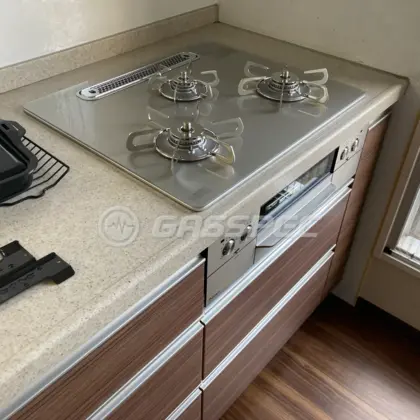 施工後のビルトインガスコンロ（パロマ PD-893WT-U60GH）