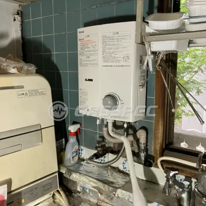 施工後の給湯器（リンナイ RUS-V51YTB(WH)）