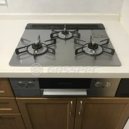 施工後のビルトインガスコンロ（リンナイ RHS31W42J3RSTW）