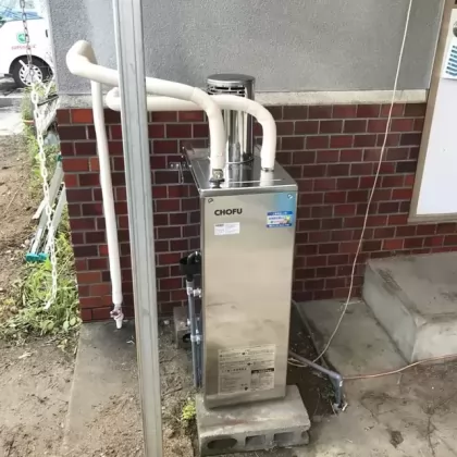 奈良県磯城郡三宅町 交換後の給湯器 長府 IB-4567SG(トップ付)