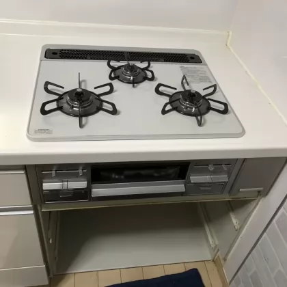埼玉県狭山市 交換後のビルトインガスコンロ パロマ PD-509WS-60CV