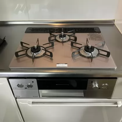 神奈川県小田原市 交換後のビルトインガスコンロ リンナイ RHS31W42J2RSTW