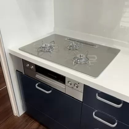 三重県鈴鹿市 交換後のビルトインガスコンロ パロマ PD-893WT-U75GH