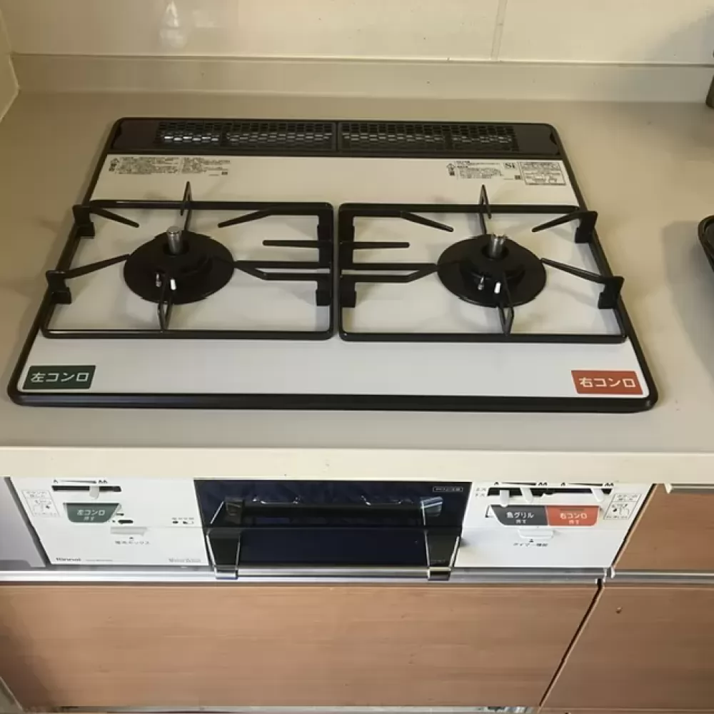 RHS21W40P38YGWWのビルトインガスコンロ交換工事