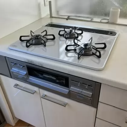 京都府京田辺市 交換後のビルトインガスコンロ パロマ PD-509WS-60CV
