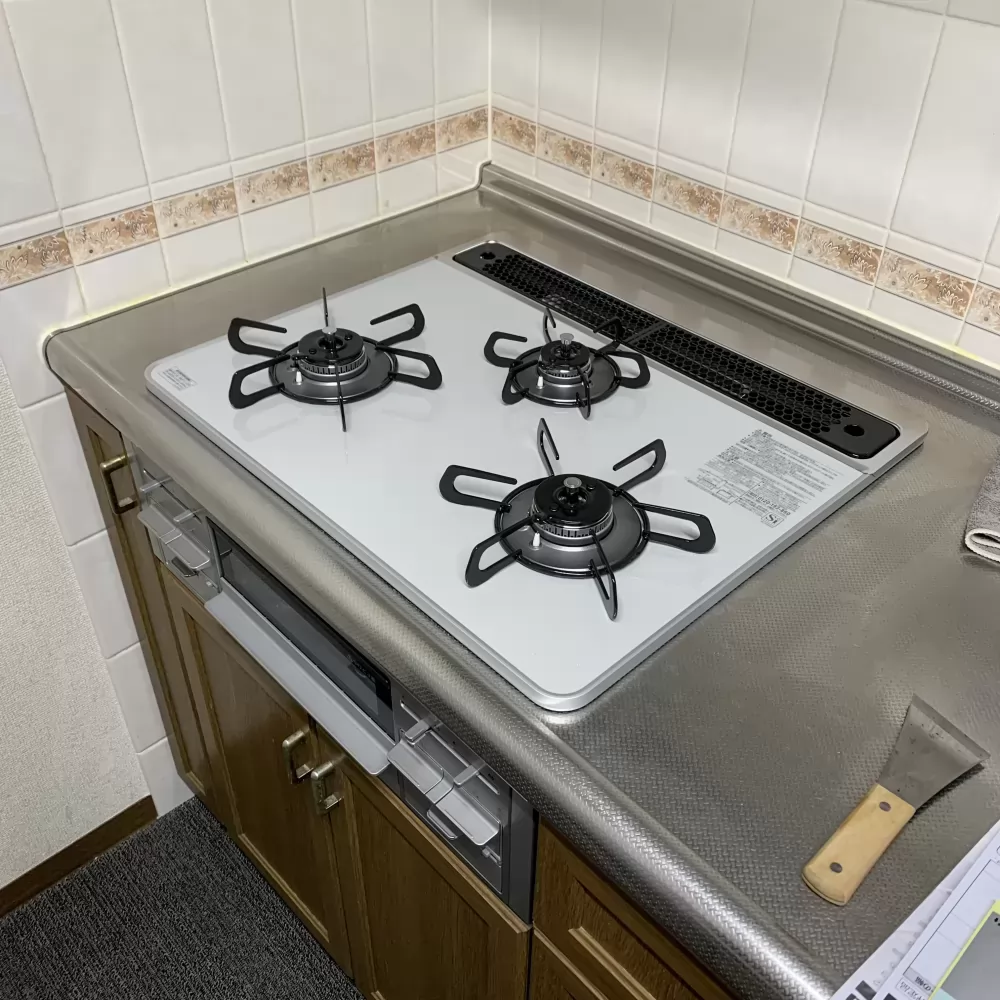 PD-509WS-60CVのビルトインガスコンロ交換工事