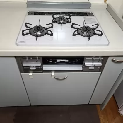 福岡県北九州市門司区 交換後のビルトインガスコンロ パロマ PD-509WS-60CV