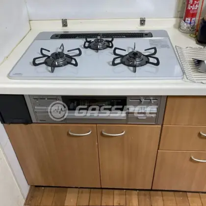東京都府中市 交換後のビルトインガスコンロ パロマ PD-509WS-75CV