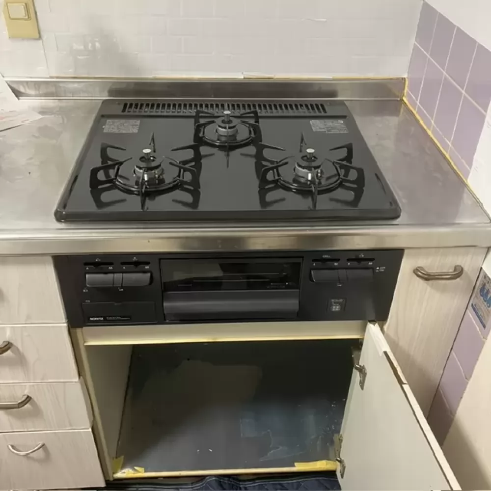 N3GV2RVQ1のビルトインガスコンロ交換工事