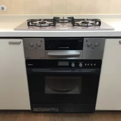 神奈川県小田原市 交換後のビルトインガスコンロ リンナイ RHS71W23L7RSTW