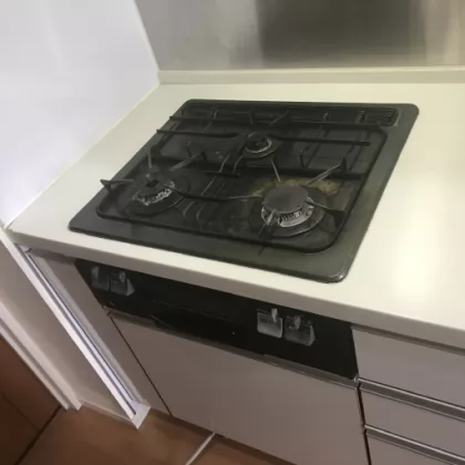 東京都小平市 交換前のビルトインガスコンロ ハーマン DG3268NR