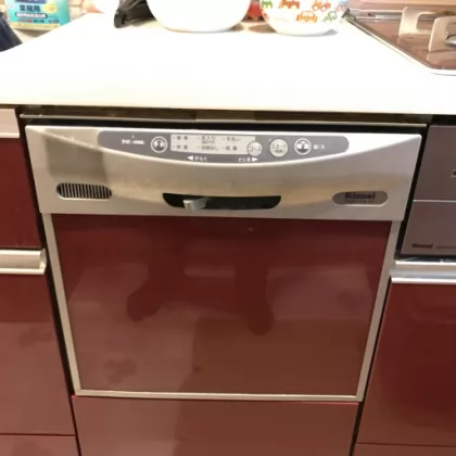 神奈川県鎌倉市 交換前のビルトイン食洗機 リンナイ RKW-V45A-SV