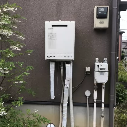 埼玉県坂戸市 交換前の給湯器 ノーリツ 品番不明