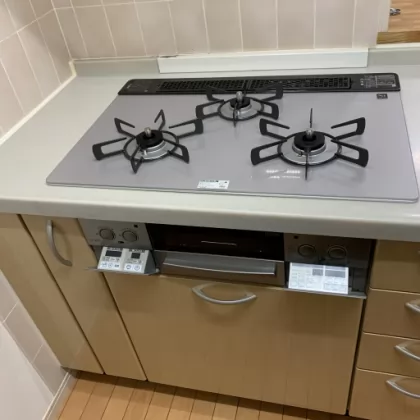 神奈川県横浜市緑区 交換後のビルトインガスコンロ リンナイ RHS71W23L7RSTW
