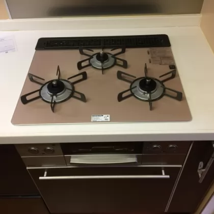 神奈川県横浜市緑区 交換後のビルトインガスコンロ リンナイ RHS31W23L8RSTW