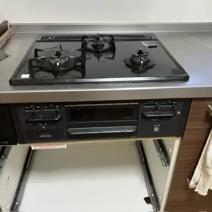 愛知県西尾市 交換前のビルトインガスコンロ ハーマン DG32N2SR
