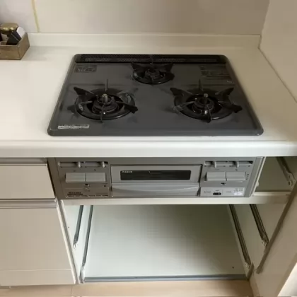 神奈川県藤沢市 交換前のビルトインガスコンロ リンナイ RB32AH2SVLC