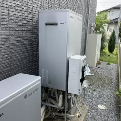 茨城県古河市 交換前の給湯器 長府 FCG-202-DR