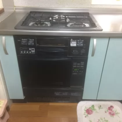 千葉県白井市 交換前のビルトインガスコンロ ハーマン DW3263DTR　GMO-S3600