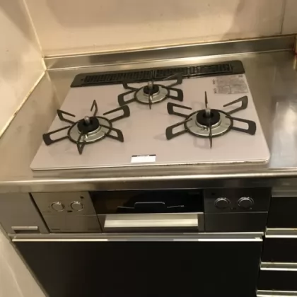 神奈川県厚木市 交換後のビルトインガスコンロ リンナイ RHS31W32L24RASTW