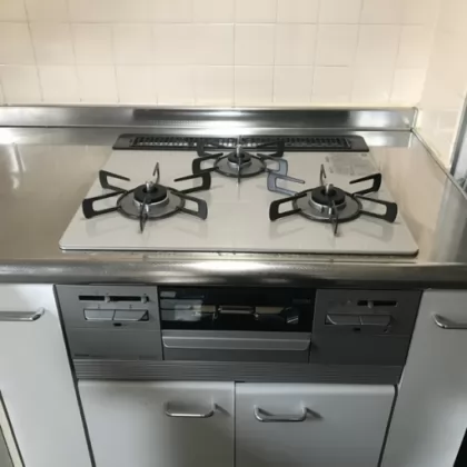 神奈川県厚木市 交換後のビルトインガスコンロ リンナイ RHS31W35T2DGAVW