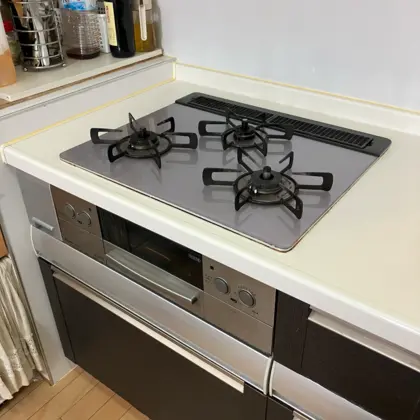大阪府枚方市 交換前のビルトインガスコンロ リンナイ RHX31WL25RW