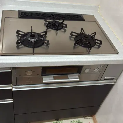 埼玉県狭山市 交換前のビルトインガスコンロ ハーマン C3WD6PJAVKSTL
