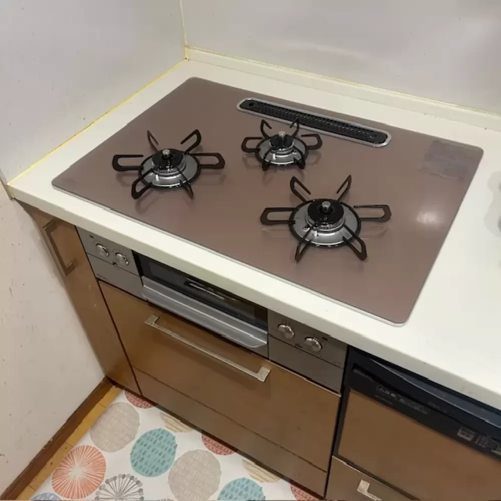 PD-893WS-U75GPのビルトインガスコンロ交換工事