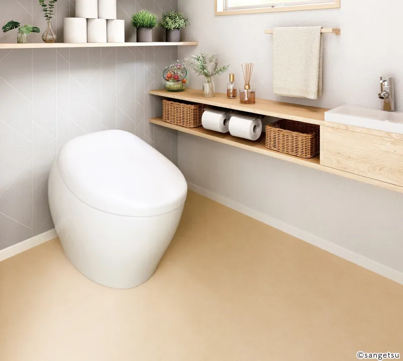 サンゲツ サーラモルタル（HM-12141）を張ったトイレのイメージ